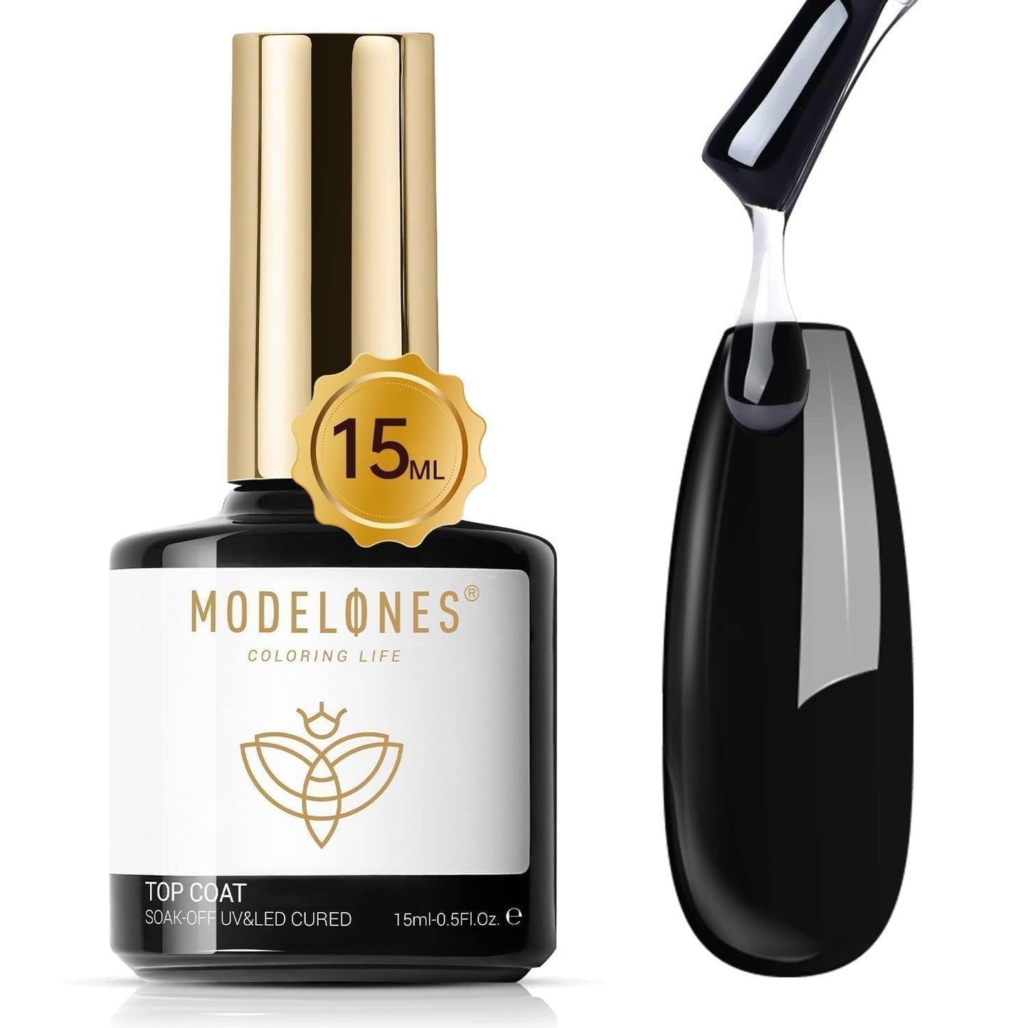 modelones Builder Nail Gel with Gel Top Coat, 3Pcs Clear Builder Nail Kit for Thickening Apex Building Extension Rhinestone Gel Tips Glue, U/V LED Lamp Cured for Home DIY Salon Girls