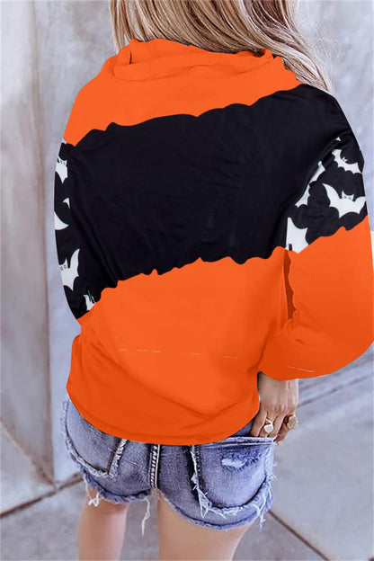 Halloween Sweatshirts for Women Halloween Graphic Long Sleeve Shirt Half Zipper Lapel Casual Pullover Top