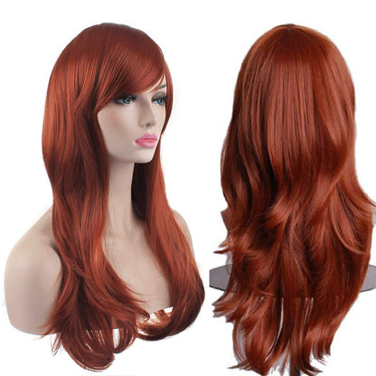 Akstore 28 inch Fashion Wigs Long Wavy Curly Hair Cosplay Wig (Brown)