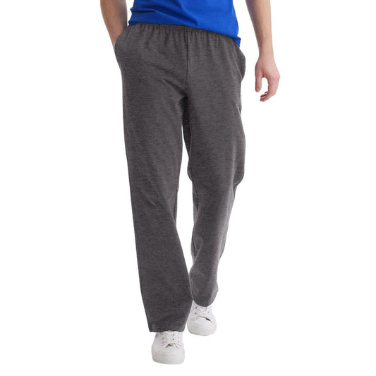 Hanes Essentials Sweatpants, Men’s Cotton Jersey Pants with Pockets, 33”, Charcoal Heather, Large