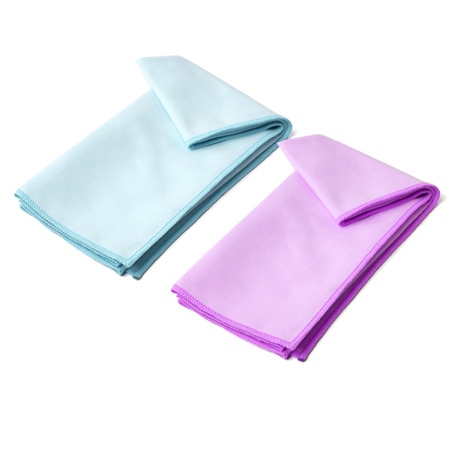 Eunzel 2 Pack Hot Yoga Microfiber Hand Towel Super Absorbent Sweat Towel for Hot Yoga, Pilates and Workout 16" x 26.5", Blue/Purple