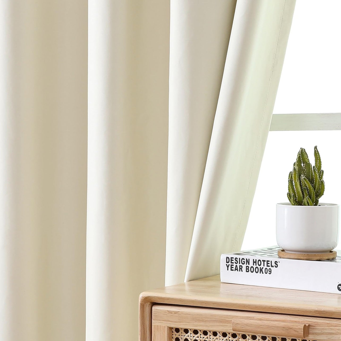 Airwill Grommet Blackout Curtains for Living Room Bedroom Window - Set of 2 Window Curtain Panels, Room Darkening, Thermal Insulated (W52 x L84 Inch, 2 Panels, Beige)