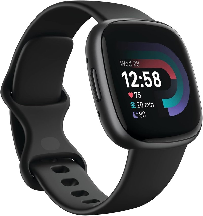 Fitbit Versa 4 Smartwatch (Bundle) – GPS Fitness Tracker, 40+ Exercise Modes, Heart Rate, Sleep, Workout for Android & iPhone + Fast Charger, 2 Silicone Bands, Protection Shields, Cleaning Cloth