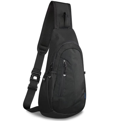 TITECOUGO Small Sling Bag Lightweight Crossbody Bag for Women Rucksack for Men Running Backpack Travel Chest Pack Shoulder Daypack for Hiking Outdoor Gym Work Sports Black/Black