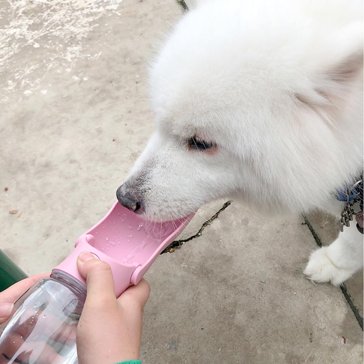 Foldable Portable Dog Water Bottle - Pet Water Dispenser for Outdoor Walking, Hiking, and Travel - 12 OZ Capacity