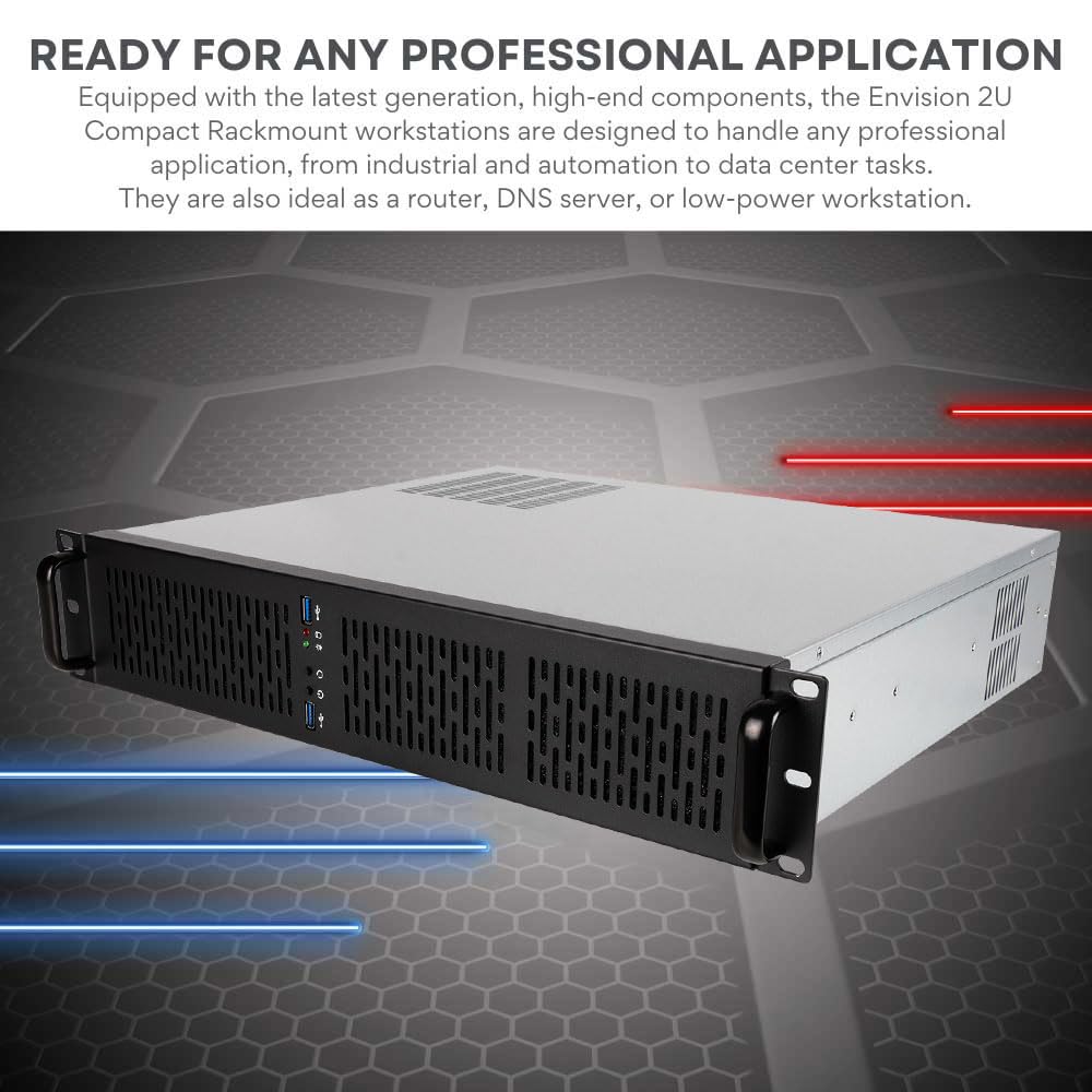 Quiet Rackmount Computer (Intel 10-Core 3.2-4.9GHz Ultra 7 265 CPU, 32GB DDR5 RAM, 2TB SSD, W11 Pro) - 2U Rack Mount Server or Workstation Desktop PC for Home or Business