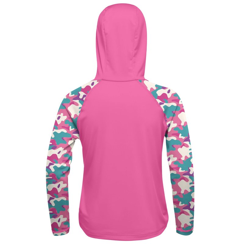 DRONIRING Boys Rash Guard Swim Hoodie, UPF 50+ UV Sun Protection Long Sleeve Fishing Shirt, Kids Youth SPF Water Shirts Deep Pink