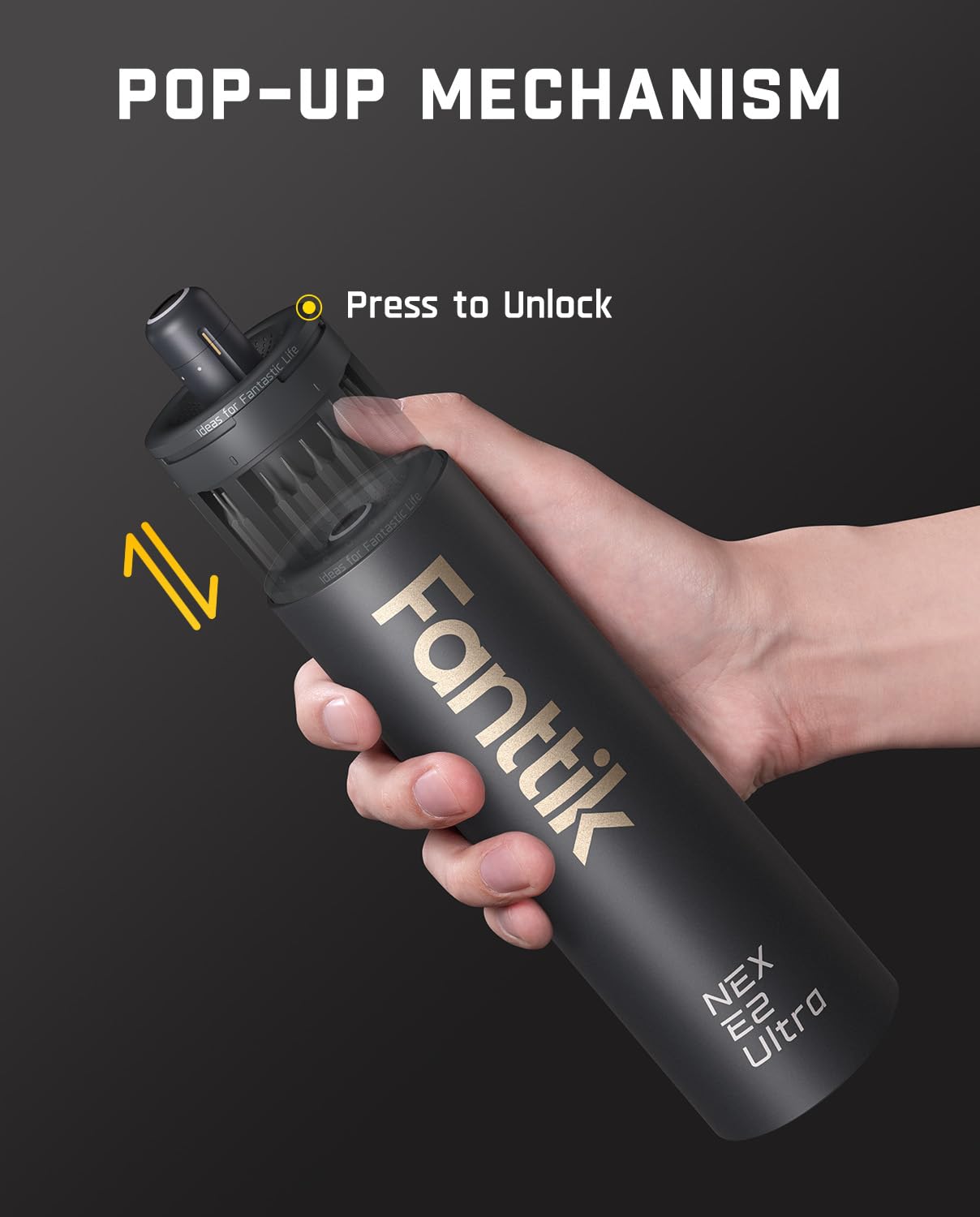 Fanttik E2 Ultra 3.7V Mini Electric Screwdriver, Electric Screwdriver Cordless, Max 0.6N.m, 50 Magnetic Bits, 5/32'' Hex, Magnetic Storage, Repair Tool for Electronics Phone Camera Laptop Appliances