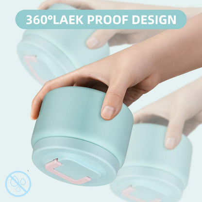 JXXM 8 Oz Thermo Food Jar for Hot & Cold Food for Kids, Insulated Lunch Containers Hot Food Jar,Leak-Proof Vacuum Stainless Steel Wide Mouth Lunch Soup Thermo for School (A-Ice Blue)