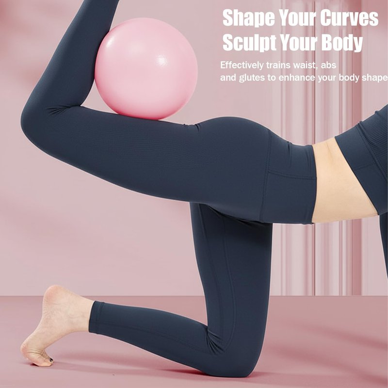 Mini Pilates Exercise Ball - 9 Inch Anti-Burst Stability Ball for Fitness, Stretching & Core Strength | Pink