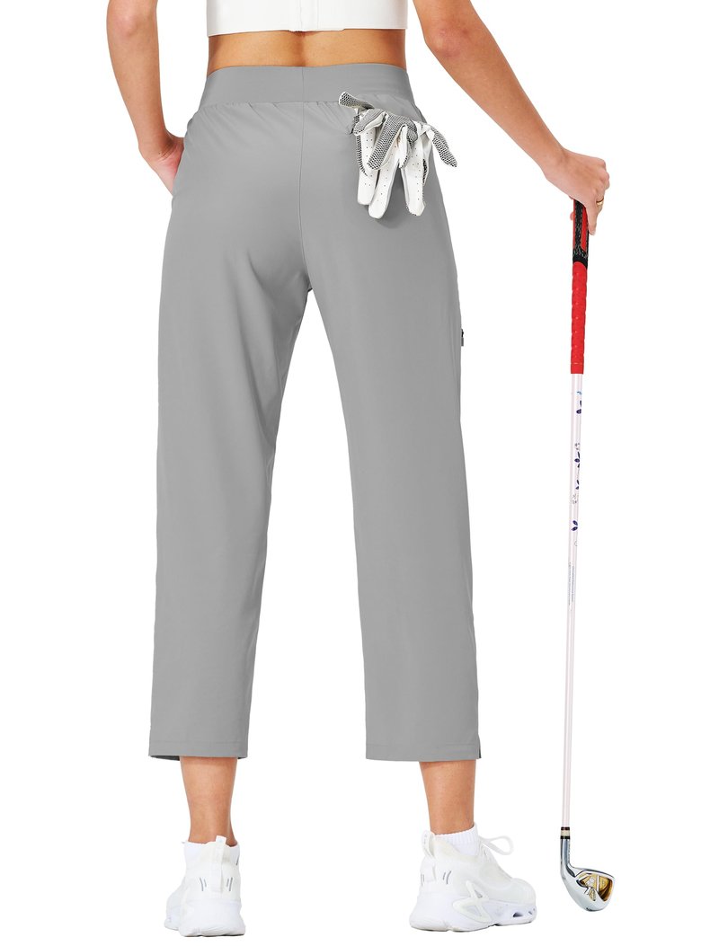 Ksmien Women's Golf Pants Lightweight High Waisted 7/8 Ankle Pant with 4 Pockets for Athletic Lounge Travel Work