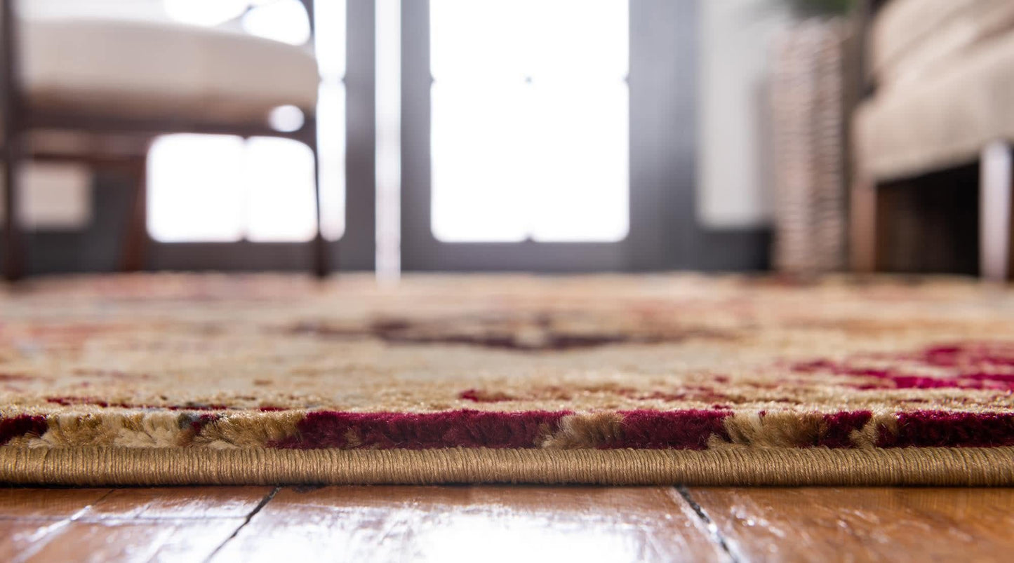 Unique Loom Barista Collection Area Rug - Congencis (7' 10" Square, Beige/ Blue)
