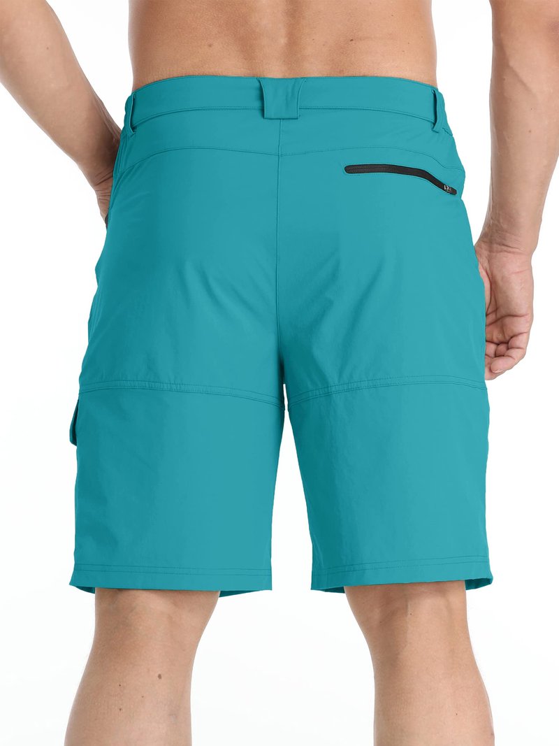 TACVASEN Men's Summer Hiking Cargo Shorts Lightweight Quick Dry Casual Golf Dress Tactical Shorts with Pockets Fishing Work Lake Blue 32