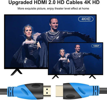Rommisie 4K/60HZ HDMI Cable 10M (HDMI 2.0,18Gbps) Ultra High Speed Gold Plated Connectors,Ethernet Audio Return,Video 4K,FullHD1080p 3D Compatible with Blu-Ray,TV, Playstation, PS3, PS5, PC, HDTV