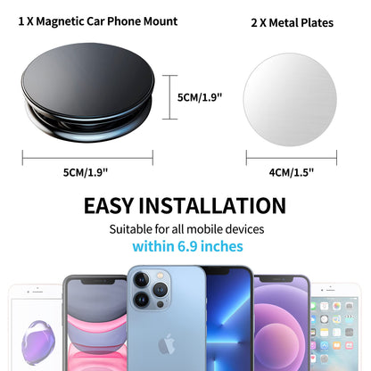 Generic Magnetic Phone Car Mount, Dashboard Magnetic Phone Holder, Universal Compatibility, Fits iPhone, Samsung, LG, GPS and More