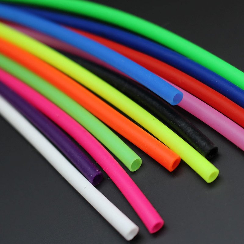Tigofly 12 pcs 12 Colors UV Silicone Tube 1/8" ID x 5/32" OD Small Soft Flexible Hollow 10inch Fly Tubing Fly Tying Tubes Materials