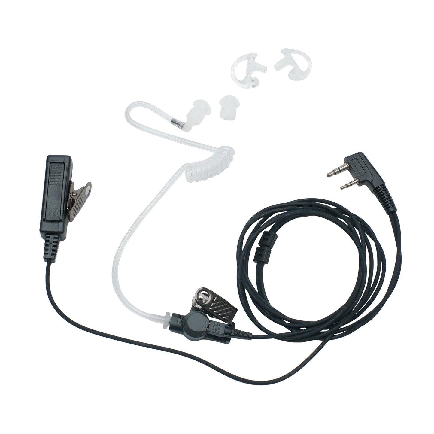 BVMAG Acoustic Tube Earpiece Headset with Mic PTT Compatible with Baofeng UV-5R 5R BF-F8HP BF-888S Kenwood TK3230 TK-3160 Puxing Quansheng Wouxun Walkie Talkie Two Way Radio 10 Pack