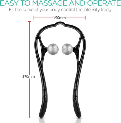VOYOR Neck Massager Shiatsu Deep Tissue Dual Trigger Point Shoulder Massager for Pain Relief, Ergonomic Handle Design, Lightweight & Portable MS110