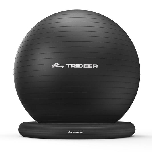 Trideer Yoga Ball Chair with Base for Office Desk, Exercise & Stability Ball Seat, Pilates Ball for Core Training, Pregnancy Ball for Comfort, Back Pain Relief & Active Sitting