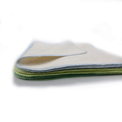 avo + cado Organic Cotton Single Layer Flannel Washcloths - Pack of 15 - Reusable Baby Washcloths to Replace Wet Wipes - Small Washable Mini Cotton Wipes (Colour: Green)