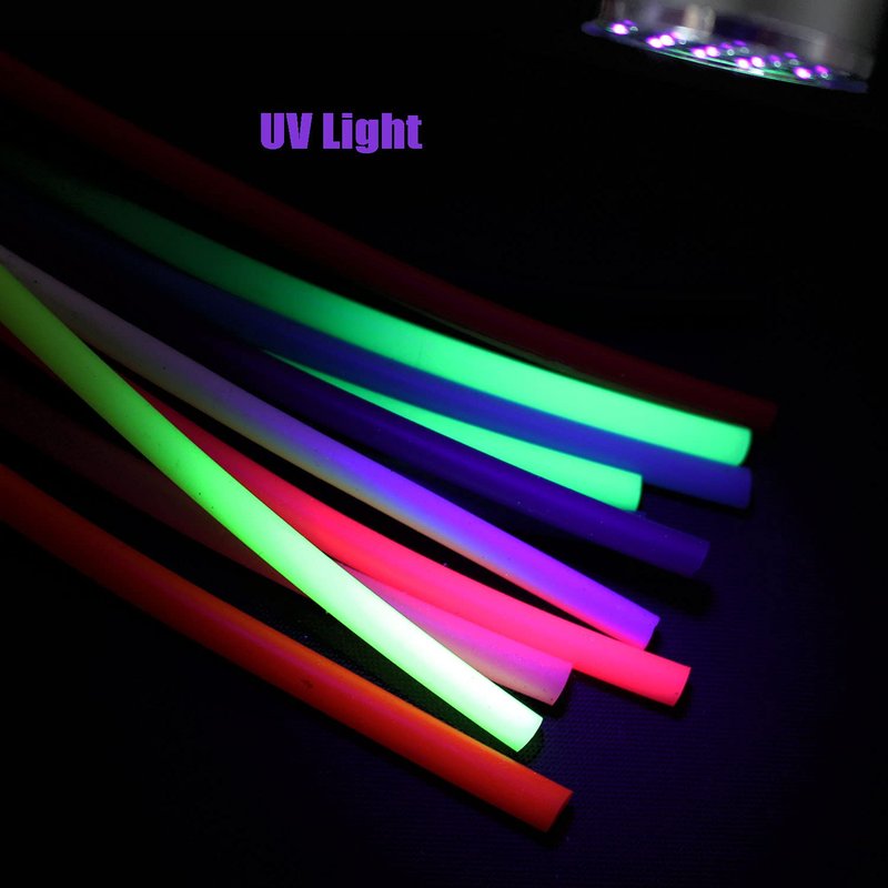 Tigofly 12 pcs 12 Colors UV Silicone Tube 1/8" ID x 5/32" OD Small Soft Flexible Hollow 10inch Fly Tubing Fly Tying Tubes Materials