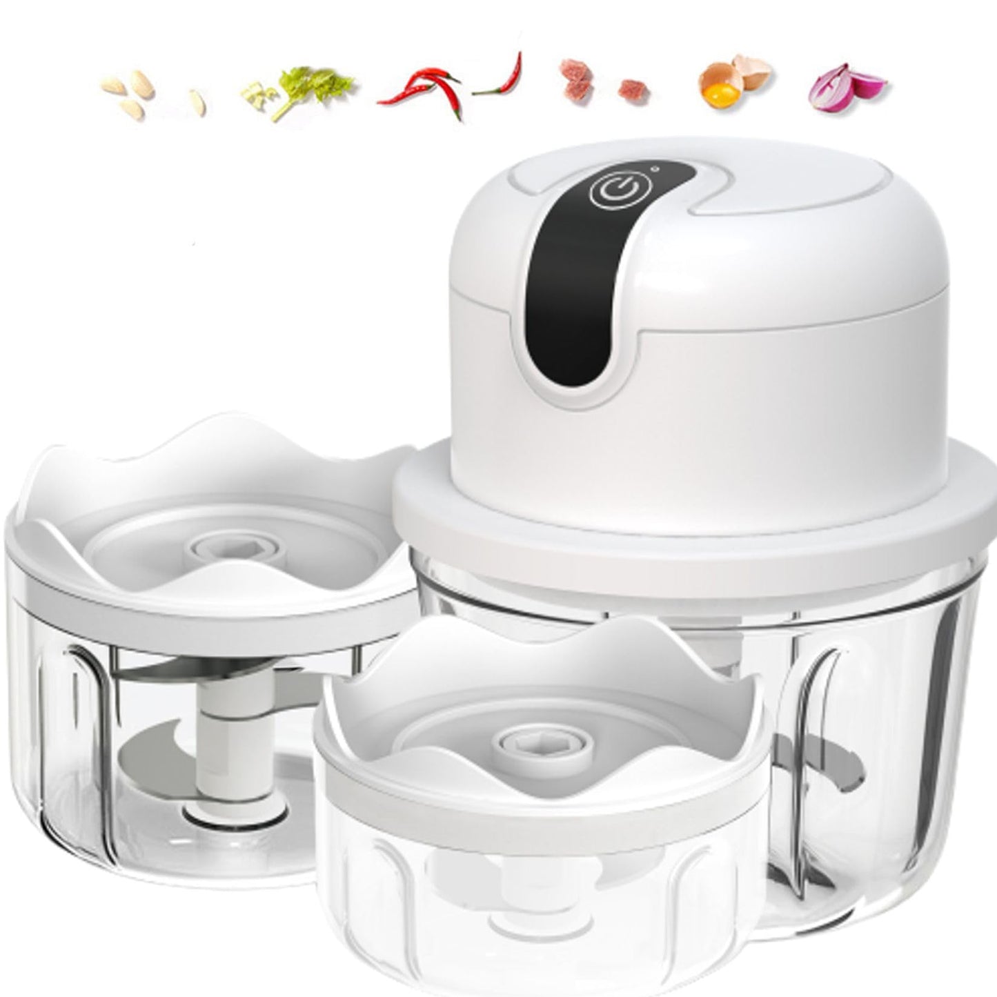 250ML Electric Garlic Chopper, Mini Portable Veggie Choppers, Garlic Grinder Masher Onion Chopper, Blender to Vegetable, Wireless Food Processor for Ginger, Chili, Fruit, Meat, etc