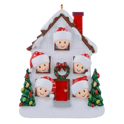 House Family of 5 Christmas Ornament - Personalized Family of 5 Ornament 2025 - First Christmas in New Home Ornaments - Unique Keepsake Gift for Tree Decorations