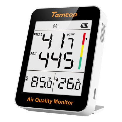 Temtop Air Quality Monitor PM2.5 Indoor Digital Hygrometer Thermometer Humidity Monitor for Home Office Bedroom Livingroom S1
