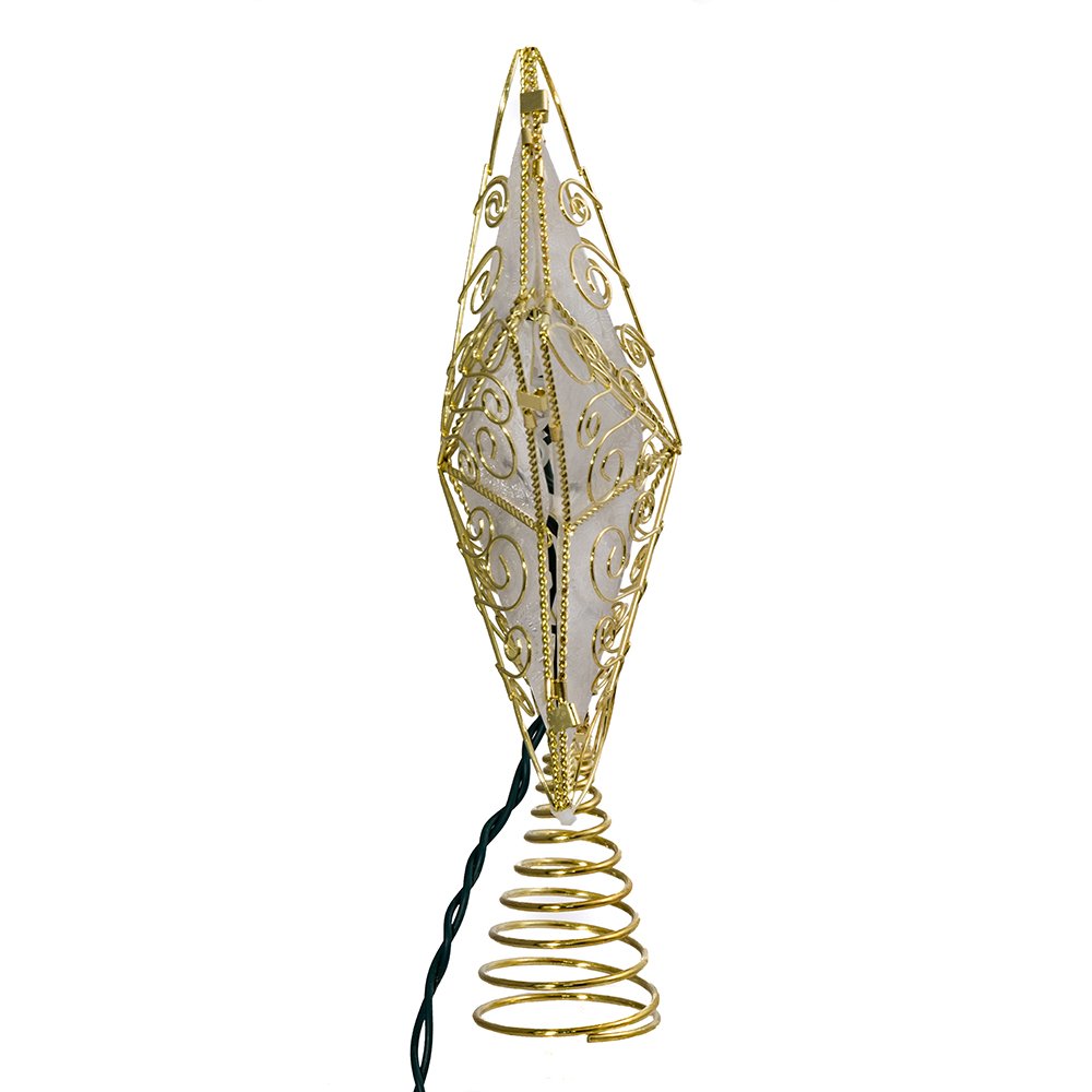Kurt Adler 10 Light 8.5-Inch Gold Reflector Star Treetop