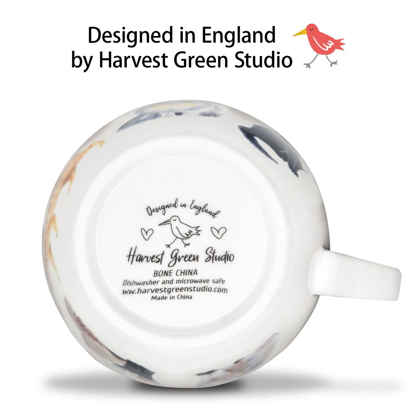 MFoffice Cute Cat Mugs for Daily Coffee and Tea, Premium 20 oz Bone China Coffee Tea Hug Mug, Perfect Holiday, Birthday, and Christmas Gift for Cat Lovers, Designed in England by Harvest Green Studio