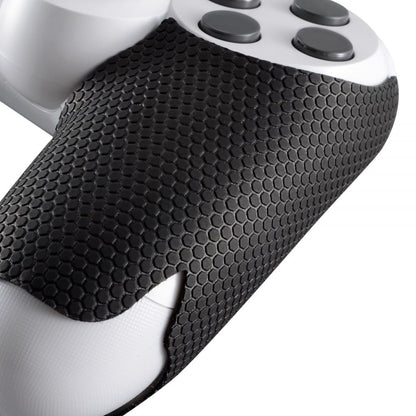 eXtremeRate Black Anti-Skid Sweat-Absorbent Controller Grips for ps4 Controller, Professional Textured Soft Rubber Handle Grips for ps4 Slim Pro Controller - Improve The Grip and Comfort