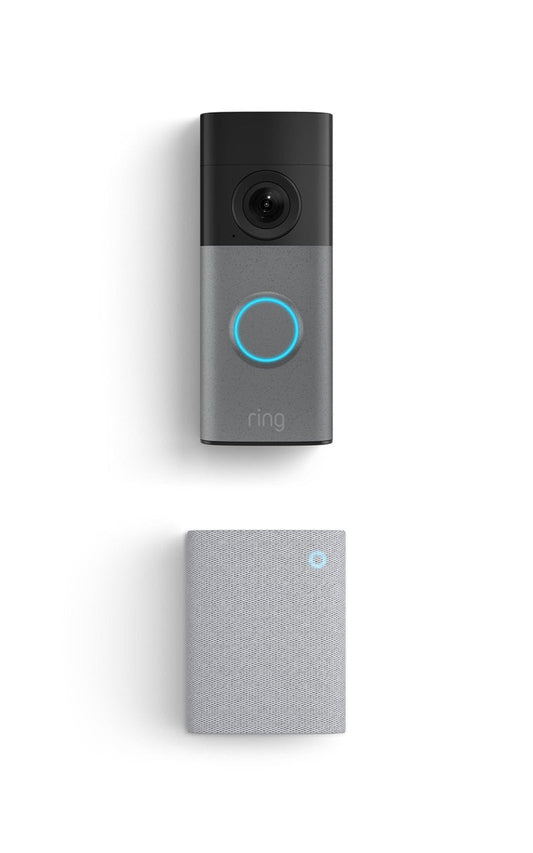 Ring Wired Doorbell (newest model), Speckled Gray with Chime (newest model), White