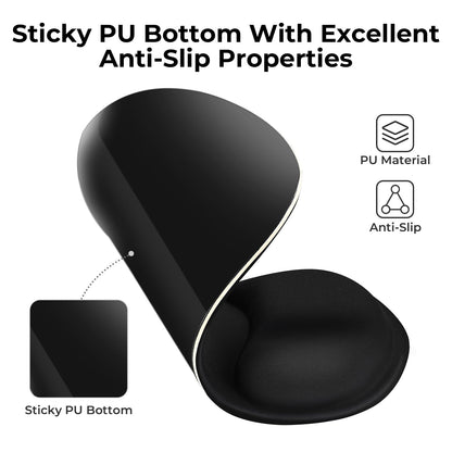 EooCoo Ergonomic Mouse Pad with Gel Wrist Rest Support Middle Concave Design, Relieve Wrist Pain Mousepad, Non-Slip Base for Laptop, Computer, Office Desk Accessories, Carpal Tunnel Syndrome