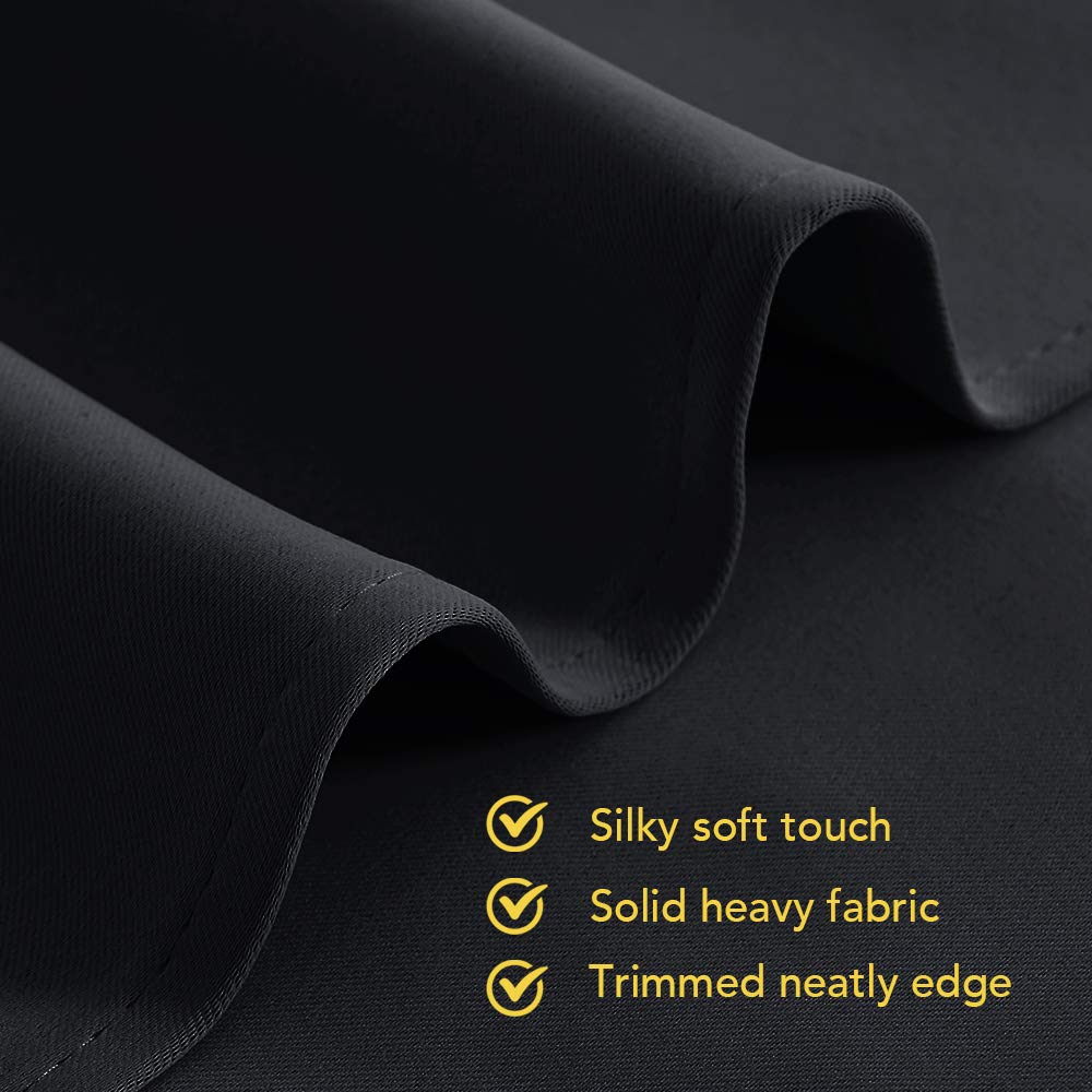 NICETOWN Halloween Blackout Curtains 45 Inches Long Kitchen Drapes, Black Solid Thermal Insulated Grommet Blackout Drapery Panels for Window (2 Panels, 42 Inch Wide by 45 Inch Long, Black)