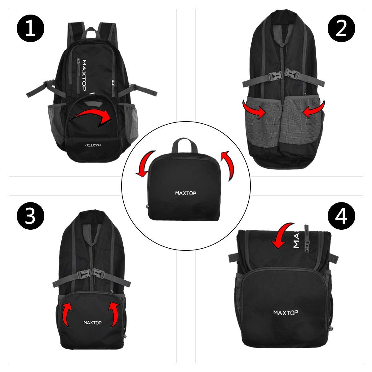 MAXTOP 40L Ultra Lightweight Packable Backpack Foldable Rucksack Water Resistent For Men Women Kids Outdoor Camping Hiking Travel Daypack Handy Durable …