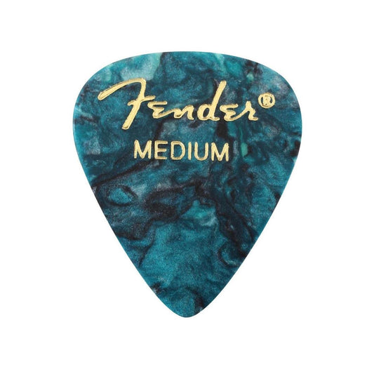 Fender Premium Celluloid Guitar Picks 351 Shape, Ocean Turquoise, Medium, 12-Pack