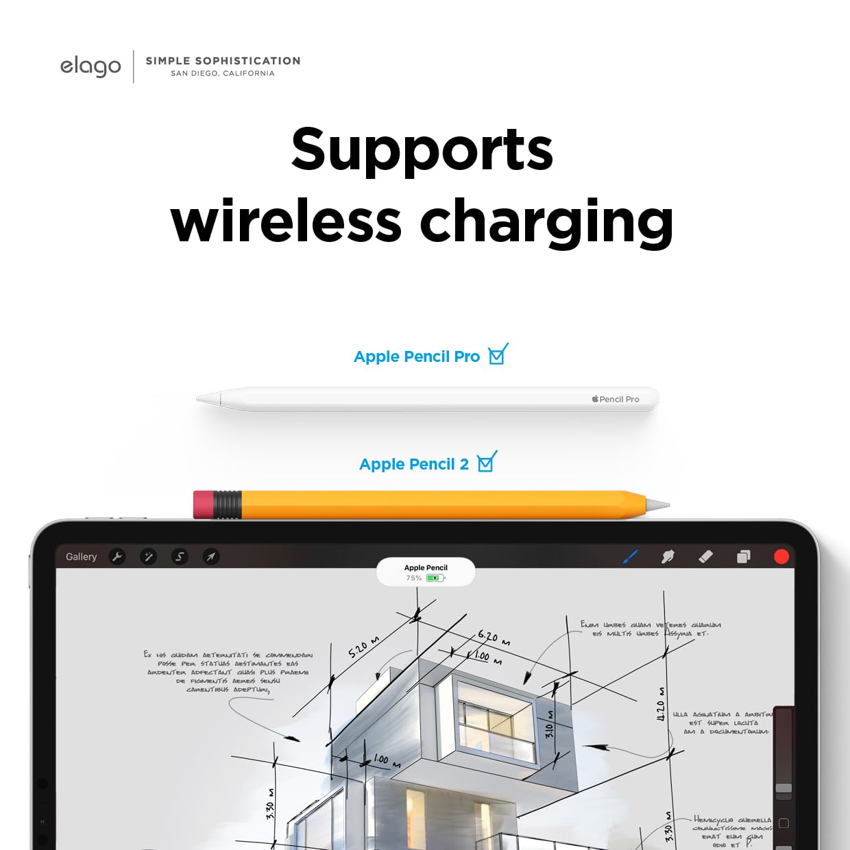 elago Compatible with Apple Pencil Pro Case & Apple Pencil 2nd Generation Case, Compatible with Magnetic Charging, Double Tap, Squeeze, Haptic (Must Read Installation Instructions) (Yellow)