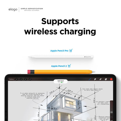 elago Compatible with Apple Pencil Pro Case & Apple Pencil 2nd Generation Case, Compatible with Magnetic Charging, Double Tap, Squeeze, Haptic (Must Read Installation Instructions) (Yellow)