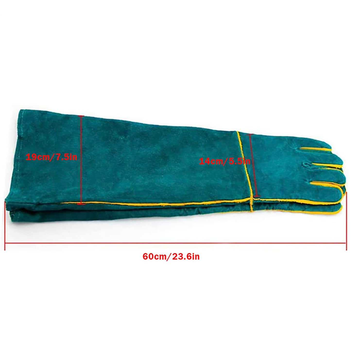 FIPASEN Animal Handling Gloves Bite Resistant, 23.6'' Anti Scratch Gloves for Cats, Multipurpose Bite Proof Leather Pet Gloves for Grabbing Cat Reptile Puppy Bird Poultry or Gardening Welding