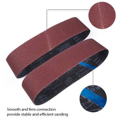 STEBRUAM Sanding Belt 75 x 533 mm, Sander Belts Set（3 Each of 80/120/150/240/400 Grains）for Belt Sander,for Grinding,Sharpening and Derusting (15 Pieces)