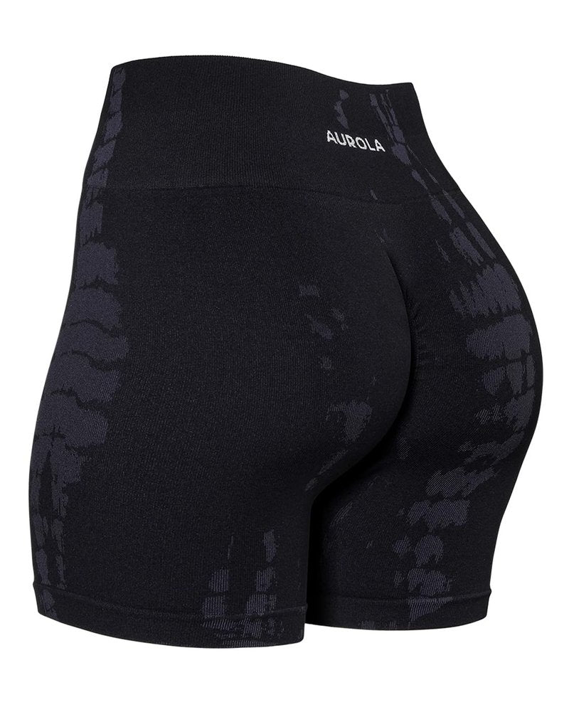 AUROLA Zebra Women Seamless Scrunch Workout Shorts High Waisted Gym Yoga Short,Dark Grey,S