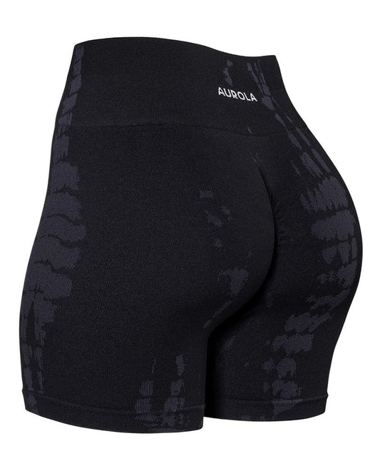 AUROLA Zebra Women Seamless Scrunch Workout Shorts High Waisted Gym Yoga Short,Dark Grey,S