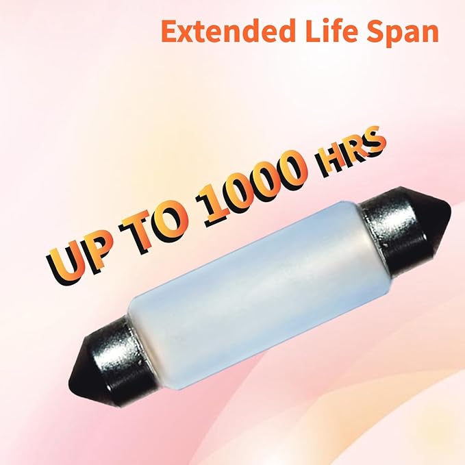 10 Pack Frosted Festoon Bulb Sv8.5-8 T3.25 10X44mm, 24V 5W Under Cabinet Light Bulb Xenon Festoon Light Bulb Dome Light Car Trunk Cargo Light Interior Door Light