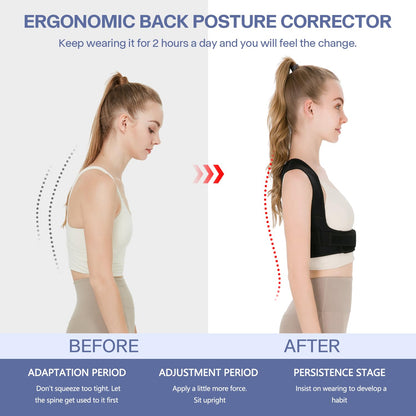 Back Brace Posture Corrector for Women and Men,Adjustable Shoulder Straightener Black(Small/Medium)