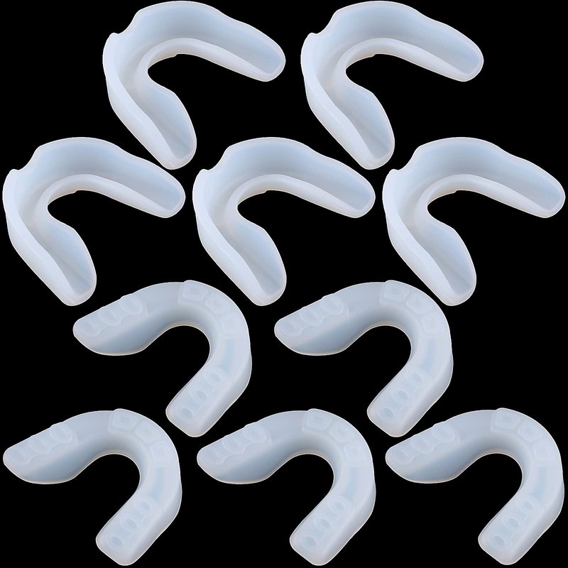10 Pcs Sport Mouth Guards Gum Teeth Armor Game Guard for Boxing Basketball Football Hockey Karate Basketball Rugby Match (Clear White)