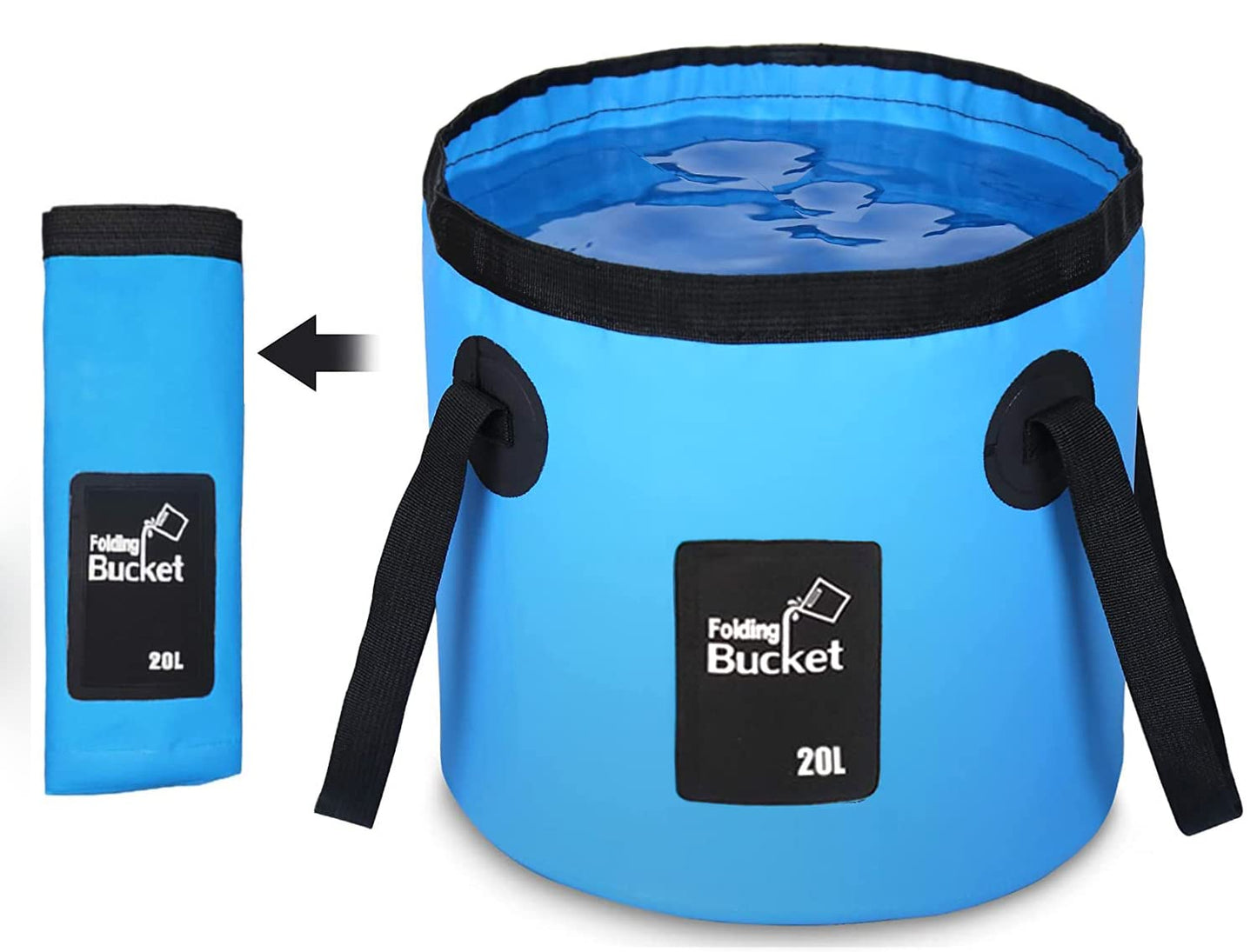 Collapsible Bucket, Esthesia 5 Gallon Portable Folding Water Portable Collapsible Wash Basin Folding Bucket Water Container Fishing Bucket for Travelling Camping Hiking Fishing Gardening