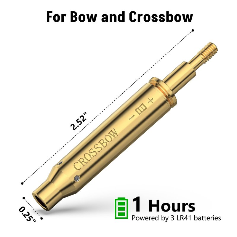 MidTen Crossbow Red Laser Bore Sight Crossbow Bow Archery Arrow Laser Boresighter Arrow Thread-On Crossbows Laser Sighting Tool with 2 Sets of Batteries