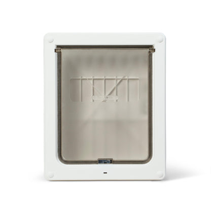 Dog Mate Lockable Medium Dog Door (215) - Flap for Medium Dogs and Large Cats, for UPVC, wall and wood, Securely Designed for your Pets, White