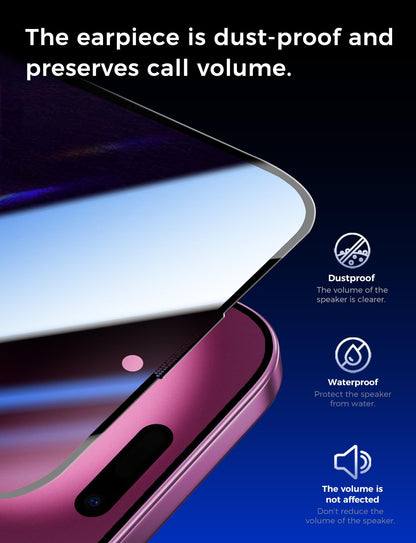 MAGIC JOHN 2 Pack for iPhone 16 Pro Max 6.9 inch Privacy Tempered Glass Screen Protector, Bubble Free, Easy Installation, Auto Dust-Elimination