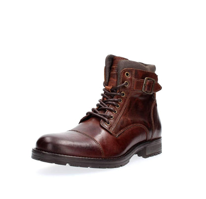 JACK & JONES Jfwalbany Leather Brown Stone Sts, Men’s Biker Boots, Brown, 9 UK (43 EU)